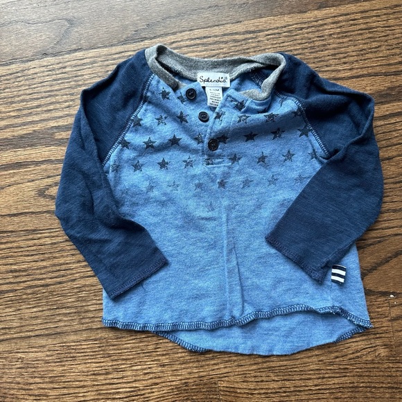 ⭐ Splendid Baby Long Sleeve Tee w/ Stars – Size 6-12 Months | Soft & Stylish - Picture 1 of 1
